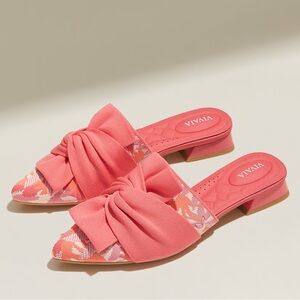 NEW Vivaia Pointed-Toe Knot Sandals (Yaffa Pro) in Coral‎ Tropical 9 (40)